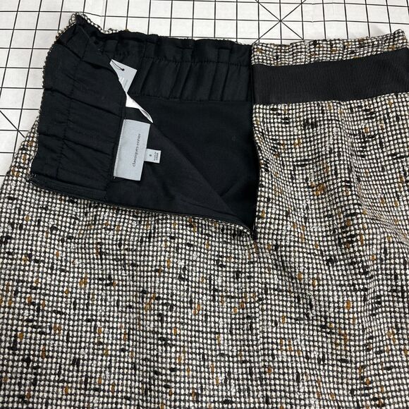 Classiques Entier Pencil Skirt 8 High Waist Tweed Black Brown Wool Silk Academia - Picture 5 of 10